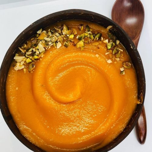 Carrot Savory Smoothie Bowl With Toasted Nuts