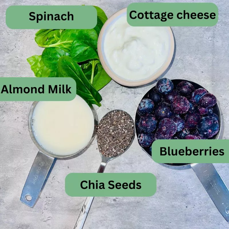 blueberry cottage cheese smoothie ingredients