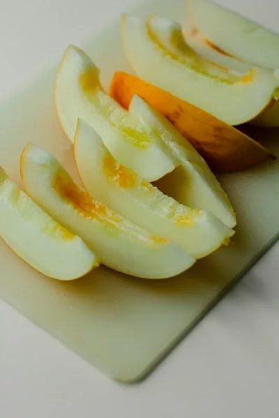 sliced melon for a smoothie bowl topping 