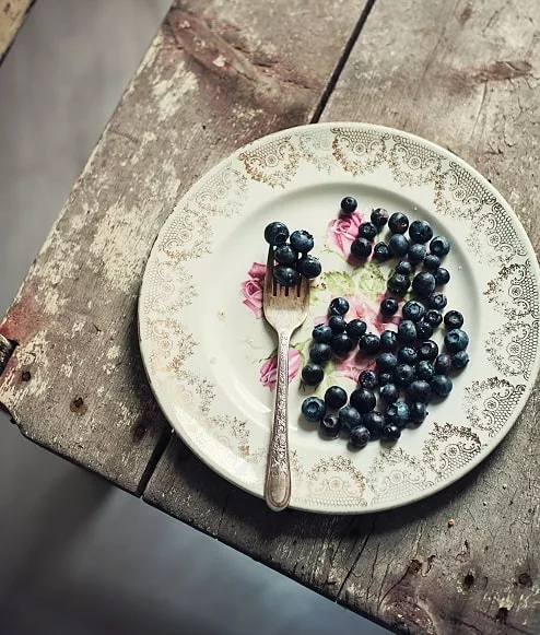 blueberries on a plate