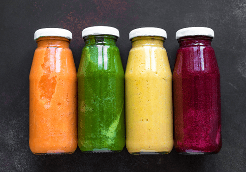 smoothies in glass jars