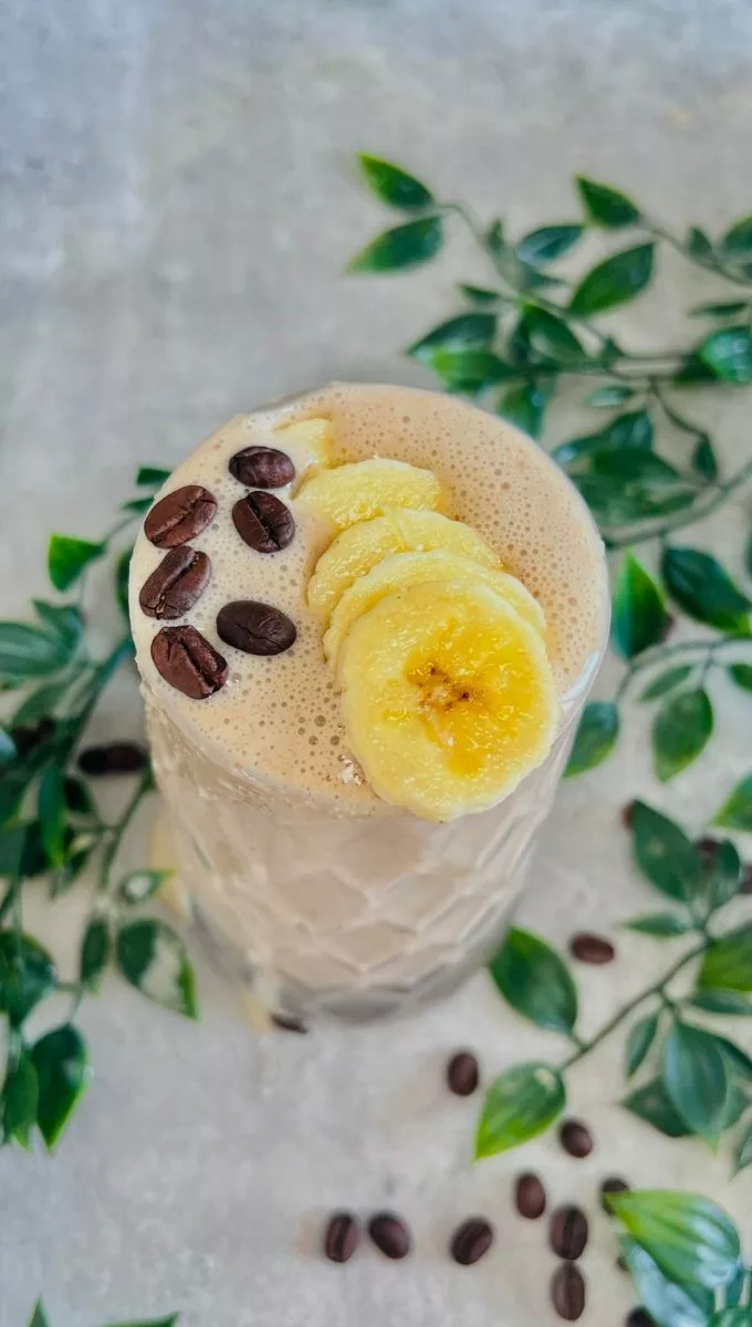 Coffee Smoothie For Weight Loss served in a tall thick glass cup