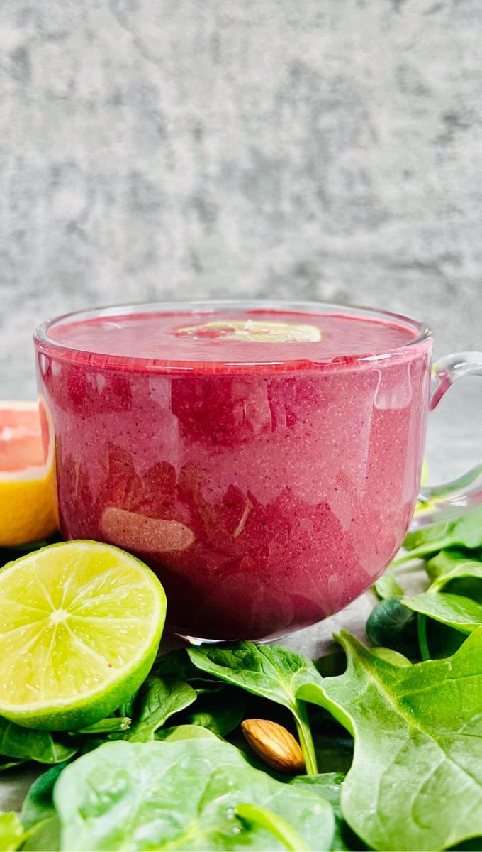 Liver Detox Smoothie served in a round glass cup