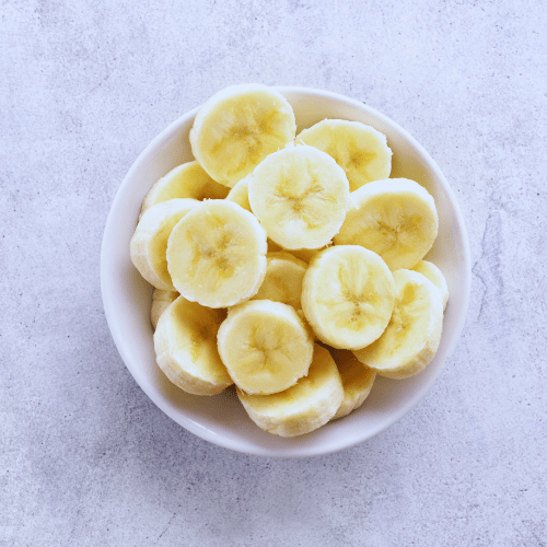 banana slices in a bowl