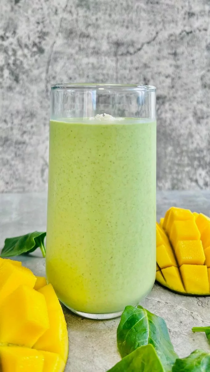 Coconut Milk Smoothie For Weight Loss served in a tall thin glass cup