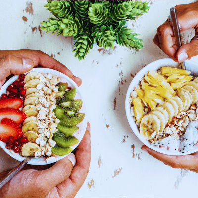 two smoothie bowls