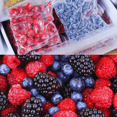 frozen and fresh berries