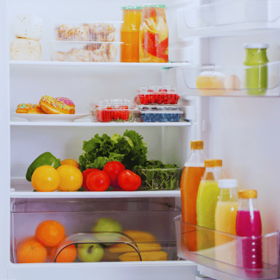 fridge full of healthy fresh food