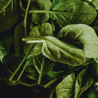 washed spinach