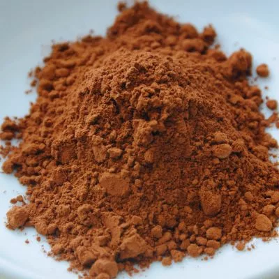 cocoa powder in a ceramic bowl